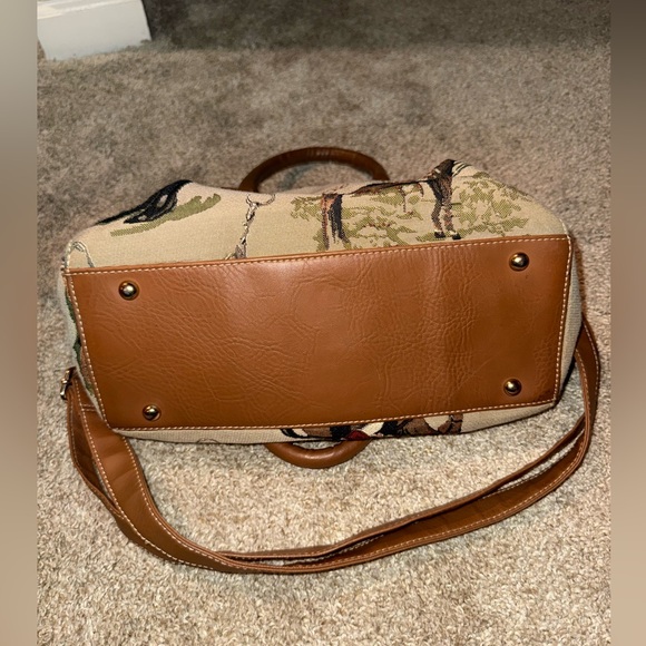 Signare Equestrian Horse Riding Brown Leather Travel Bag - Picture 9 of 11